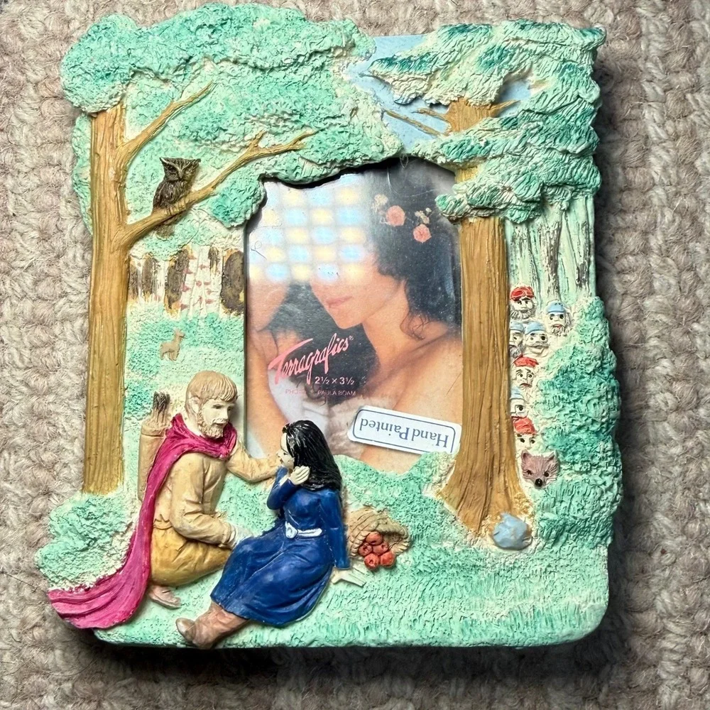Terragrafics 1990 Woodland Figurine Photo Frame Resin Vintage Decor Whimsy Fairy